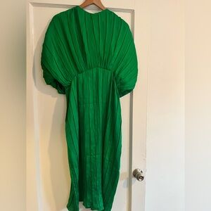Zara Green Wedding Guest Midi Dress